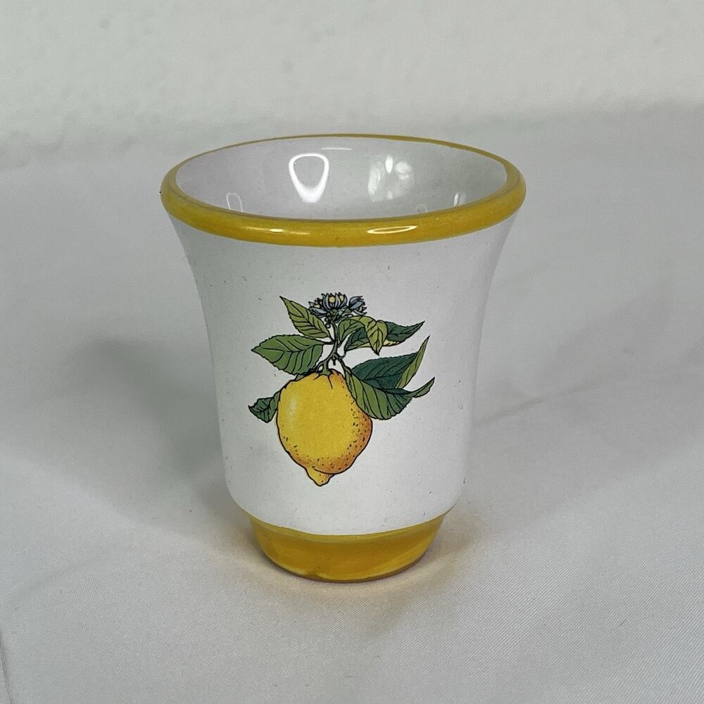 Deruta Italy Pallini Limoncello shot glass Italian One Cup, pottery, collectible